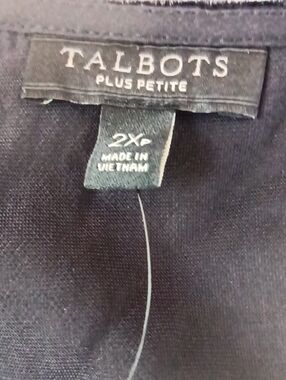 Talbots Plus Petite Black Knit Top - 2X